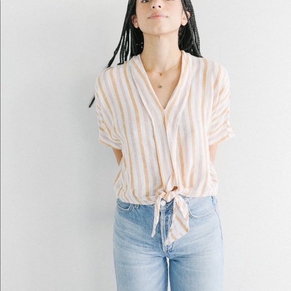 Rails June Top In Amber Stripe - image 1